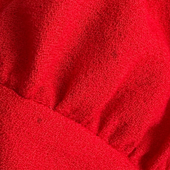 Tibi 100% Virgin Wool A-Line Midi Dress Red 6 Minimalist Holiday Fall Winter - Picture 15 of 15